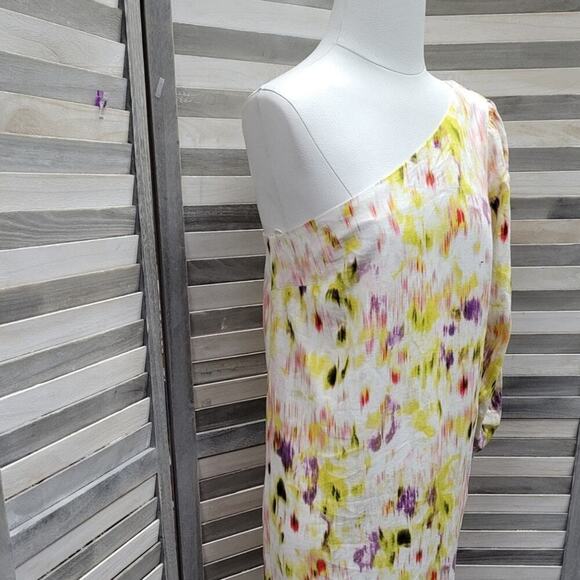 Linen Blend Dress One Shoulder | Future Collective | Small - Picture 3 of 11